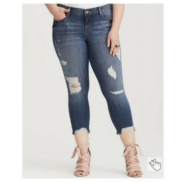 Torrid Jeans Ankle Skinny Destruction Size‎ 18 Distressed EUC 0411 - Picture 1 of 13